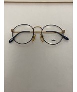 Vintage NOS Le Star Round Blue &amp; Gold Cortland Eyeglasses Frames  51-20-145 - £19.60 GBP