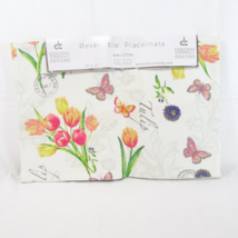 Deborah Connolly Butterfly Floral Reversible Cotton 4-PC Placemat Set - £29.85 GBP