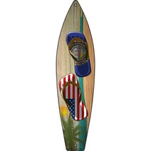 New Hampshire Flag and US Flag Flip Flop Novelty Mini Metal Surfboard MS... - £13.39 GBP