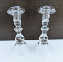 Pair Steuben Art Glass Teardrop Candlestick Set of 2 Candlesticks 9-1/4"H 7792 image 12