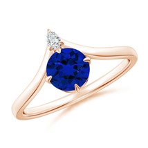 ANGARA Lab-Grown Ct 1.05 Blue Sapphire Engagement Ring in 14K Solid Gold - £671.70 GBP