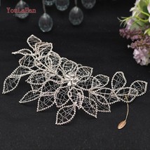 YouLaPan 256 Golden Leaves Wedding Hair Jewelry Hair Vine Wedding Hair Jewelry C - £36.98 GBP