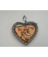 Vintage keypoint pottery handpainted ducks geese on heart shape sachet h... - $366.64 MXN