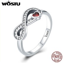 WOSTU 2021 Fashion 100% 925 Sterling Silver Infinity Forever Love Finger Ring fo - £14.24 GBP