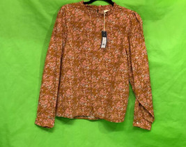 Women’s Floral Print Long Sleeve Blouse - Universal Thread Brown  M - £12.54 GBP