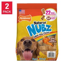 Nylabone Natural Nubz Dog Treats For Dogs Chews Treat Cl EAN S Teeth 2PK ~ 5+ Lbs - £49.33 GBP