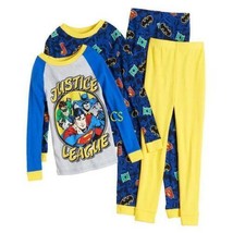 Boys Pajamas DC Comic Justice League 4 Pc Long Sleeve Shirts &amp; Pants Win... - $21.78