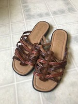 Leather Craft By Fashion Tradition Brown Braided Strap Sandals Sz 10 W  - £21.78 GBP