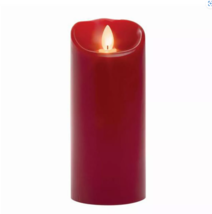 Sullivans Candle Impressions 9&quot; Red Smooth LED Pillar Candle LED flameless candl - £15.43 GBP