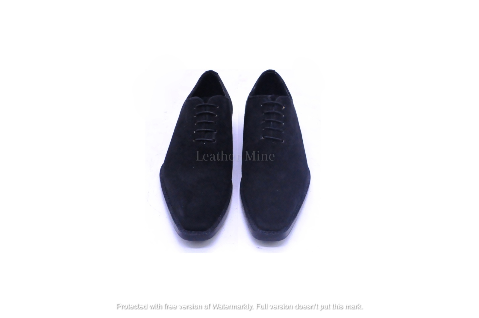 Men's Handmade Black Suede Whole Cut Leather Oxfords Dress Shoes For Men