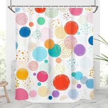 Kids Colorful Shower Curtain Rainbow Girls Fun Cute Funky Polka Dot Geom... - £19.95 GBP