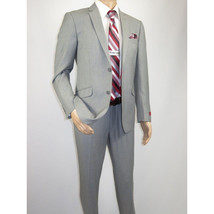 Men RENOIR suit Solid Two Button Business or Formal Slim Fit 202-2 Light gray image 14