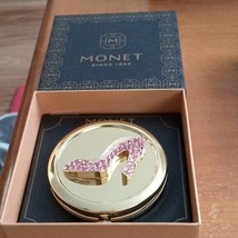 Monet Compact Double Mirror Pink Shoe - £13.99 GBP