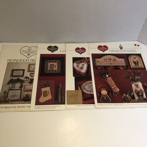 Primary image for 4 The Need'l Love Company Cross Stitch Pattern Leaflets Lot Christmas
