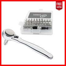 Compact 32-Piece Mini Ratchet Set with Low-Profile Screwdriver for Tight... - $582.46 MXN