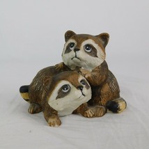 Homco Raccoons Figurine Vintage 1454 Playful Babies Collectible Taiwan 3... - £7.64 GBP