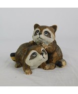 Homco Raccoons Figurine Vintage 1454 Playful Babies Collectible Taiwan 3... - $9.75