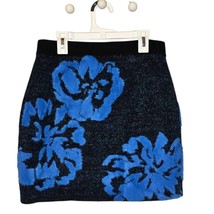 New By Anthropologie Sweater Skirt Only $180 SMALL Blue Floral Motif  - $73.92 CAD