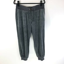 AnyBody Petite Velour Jogger Pants Pockets Drawstring Pull On Gray Size SP - £15.34 GBP