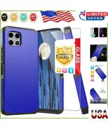 T-Mobile Revvl 7 5G Case with Tempered Glass Protector - Shockproof Blue... - $350.61 MXN