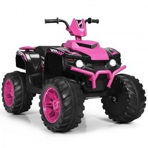12V Kids Ride on ATV with LED Lights and Treaded Tires and LED lights-Pink - Co - £192.20 GBP