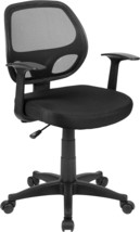 Desk Chair By Flash Furniture With Mid-Back Black Mesh Swivel And T-Arms. - £96.72 GBP