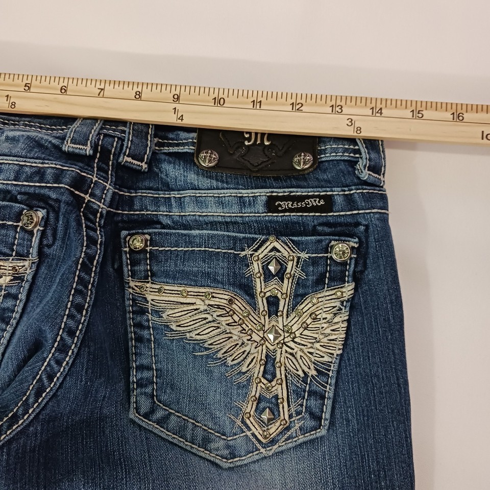 Miss Me JP5117B26 Women's Blue Cotton Blend Bootcut Denim Jeans Size 26 (28×30) Item image 6