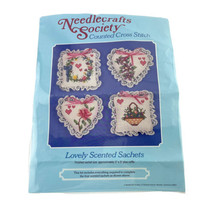 Needlecrafts Society Cross Stitch Lovely Scented Sachets Kit Makes 4 Floral - £13.32 GBP