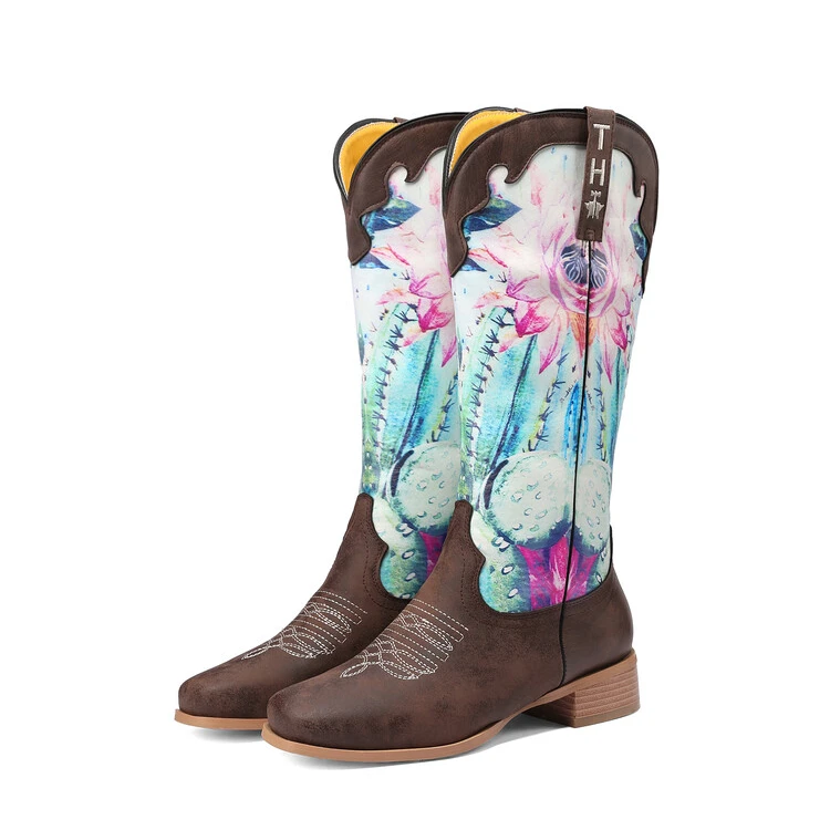 LILYPTUART ZA Women&#39;s Winter Boots, 2023 Vintage Famous Print Embroidery Comfort - £115.98 GBP