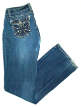 L.A. Idol USA - Iron Cross on Back Pocket - Distressed Patched Denim Jea... - $10.75