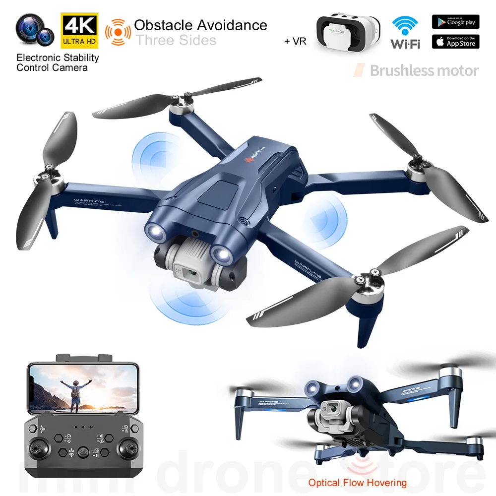 MINI4 Mini VR Drone 4k HD Optical Flow RC Helicopter Brushless Obstacle - £55.01 GBP+