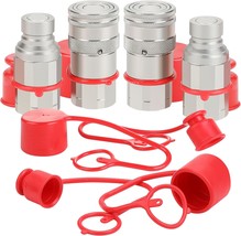 2Pcs 1/2’’ Npt Flat Face Hydraulic Couplers, Bobcat Skid Steer Quick Con... - $68.99
