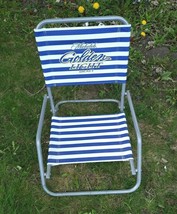 Promo Michelob Golden Lite Beer Beach Chair Folding Man Cave Picnic Blue Stripes - £33.59 GBP