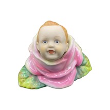 Vintage Ardalt Baby Head in Rose Flower Hand Painted Porcelain - $49.48