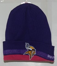 Reebok Team Apparel NFL Licensed Minnesota Vikings Breast Cancer Knit Cap - £14.22 GBP