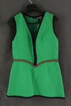Danish Clothing Bright Green Danico Model Green Jumper 100% Wool Brocade Trim - £23.57 GBP