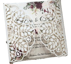 50pcs Pearl Cream Laser Cut Wedding Card,wedding invitation,Bridal Show ... - $53.80