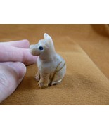 (Y-DOG-GE-27) little tan German Shepherd DOG small gem stone SOAPSTONE f... - $11.77 CAD
