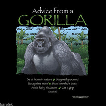 Gorilla T-shirt S M Advice From a  Nature Zoo Jungle NWT Cotton Black - £16.14 GBP
