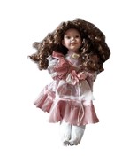 Poupée en Porcelain Vintage Années 1900 - 42 cm - Robe Rose - Très Bon État - $131.17 CAD