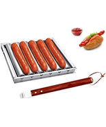 Charcoal Stainless Steel Hot Dog Sausage Roller Rack Steamer with Extra ... - $50.75