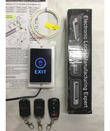 Door access control sytem magnetic lock 600lb Exit button beeper wireles... - $155.50