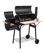 Outdoor Charcoal BBQ Grill with Smoker, Wheels, Side Shelves, 24 x 48 in... - $3,313.62 MXN