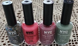 Four (4) NYC Nail Enamel ~ 105/142/147/152 ~ Long Wearing ~ Various Colo... - £11.76 GBP
