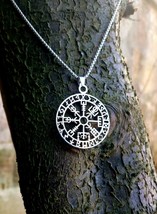 Stainless Steel Viking Vegvisir Necklace Pendant Pagan Odin Norse Witch Amulet - £11.45 GBP