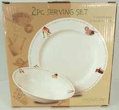 Thomson Pottery Stoneware Serving Set - Bowl &amp; Platter - My Garden - New... - £67.95 GBP