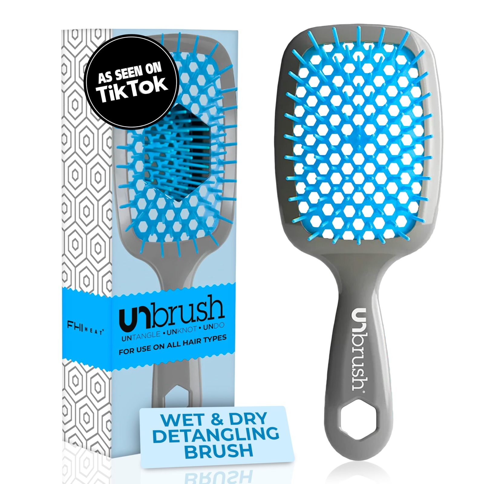 FHI Heat UNbrush Detangling Brush for Pain-Free Brushing on All Wet or Dry Hair