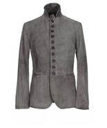 John Varvatos Suede Multibutton Jacket. Size EU 48 USA 38. New Light Grey - £678.52 GBP