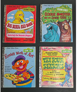 4 Sesame Street Golden Book Children&#39;s Books Big Bird Ernie Cookie Vintage - £10.59 GBP