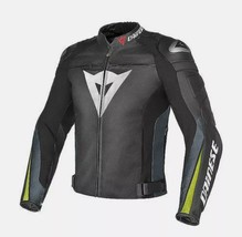 DAINESE SUPER SPEED-R LEATHER JACKET MOTORBIKE / MOTORCYCLE BLACK /YELLOW - £215.49 GBP